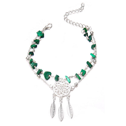 Green dream catcher bracelet