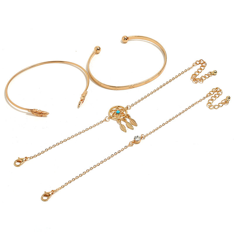 Women's Arrow Leaf Dream Catcher Bracelet