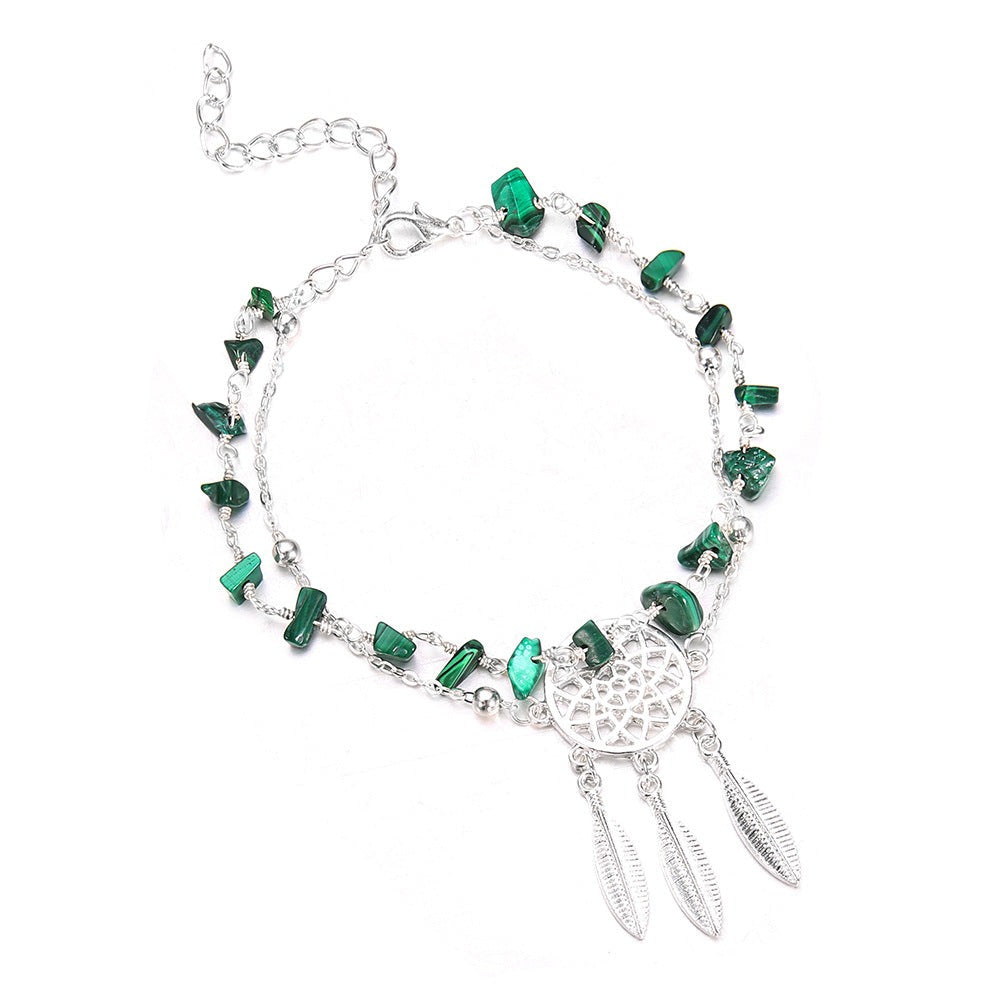 Green dream catcher bracelet
