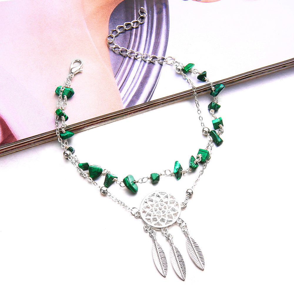 Green dream catcher bracelet