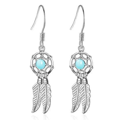 beaded dreamcatcher earrings