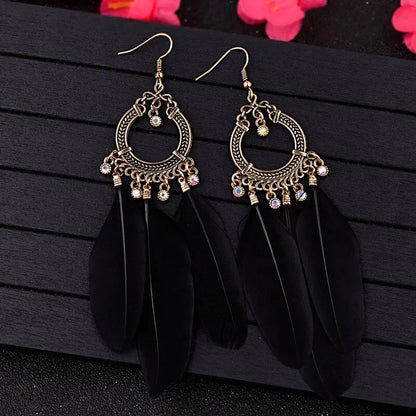 black dreamcatcher earrings