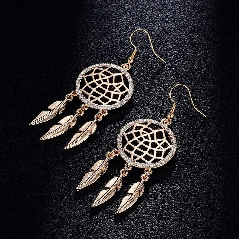 buy gold dreamcatcher earrings
