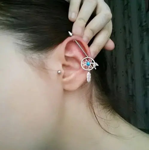Dream catcher cartilage earring