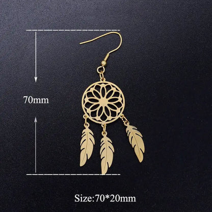 dream catcher earrings gold
