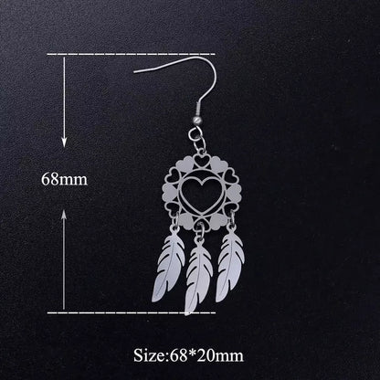 dream catcher earrings with heart