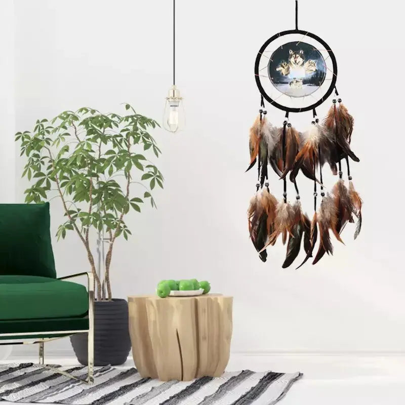 Dreamcatcher with wolf