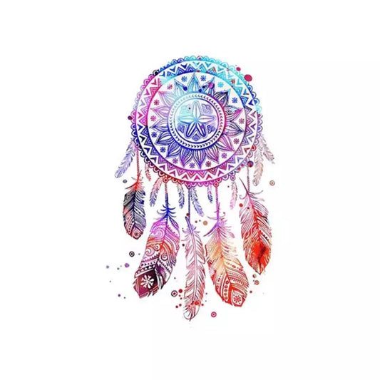 Multicolor feather tattoo