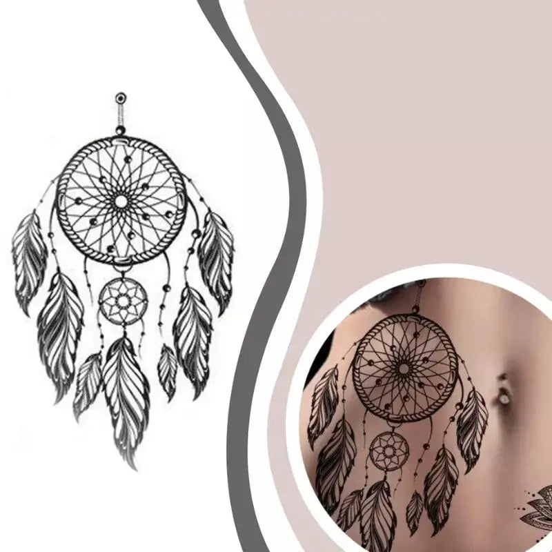 Feather dreamcatcher tattoo