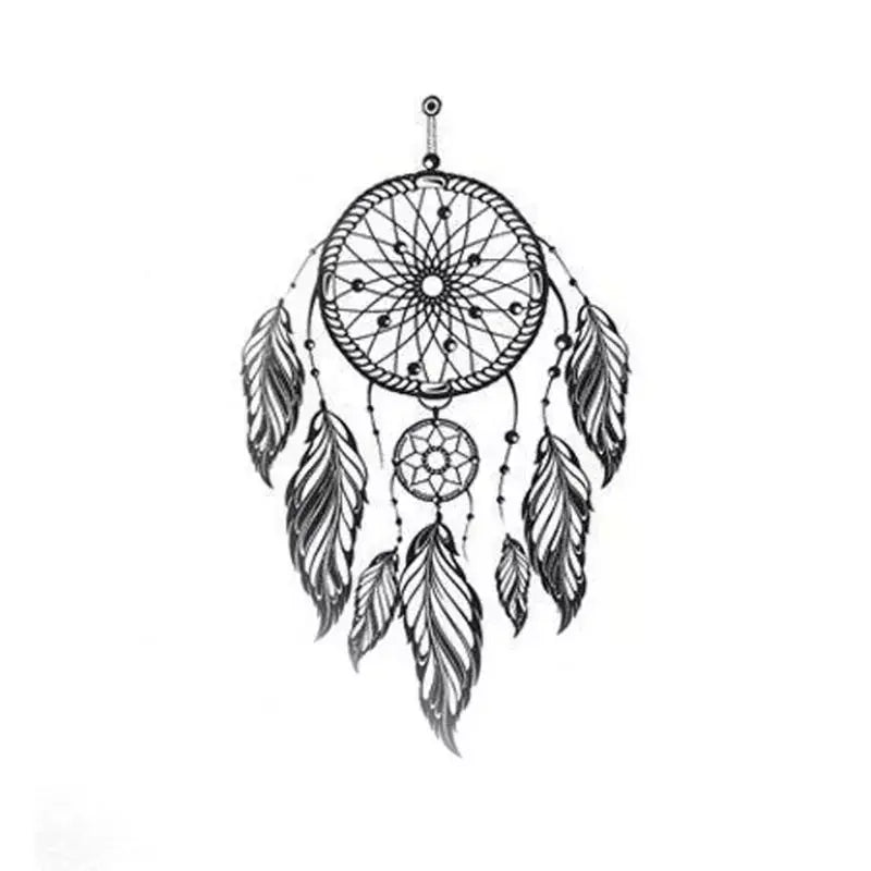 Feather black white tattoo