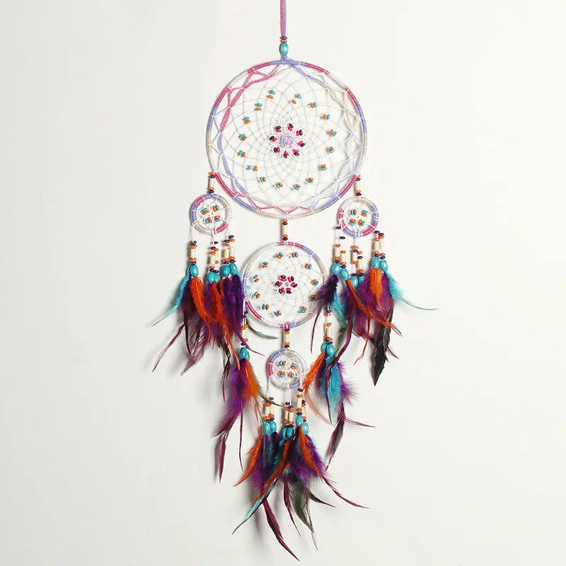 Five rings dream catcher pendant