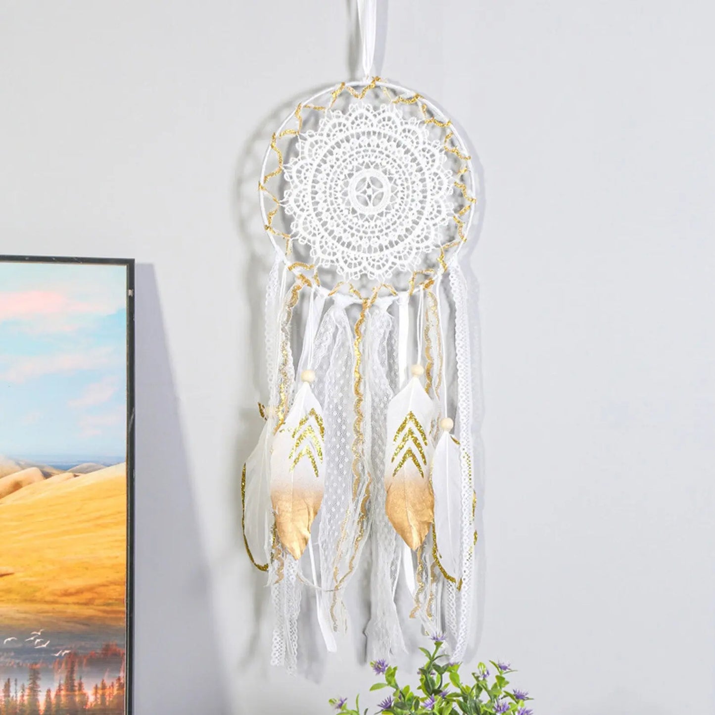 Gold dream catcher