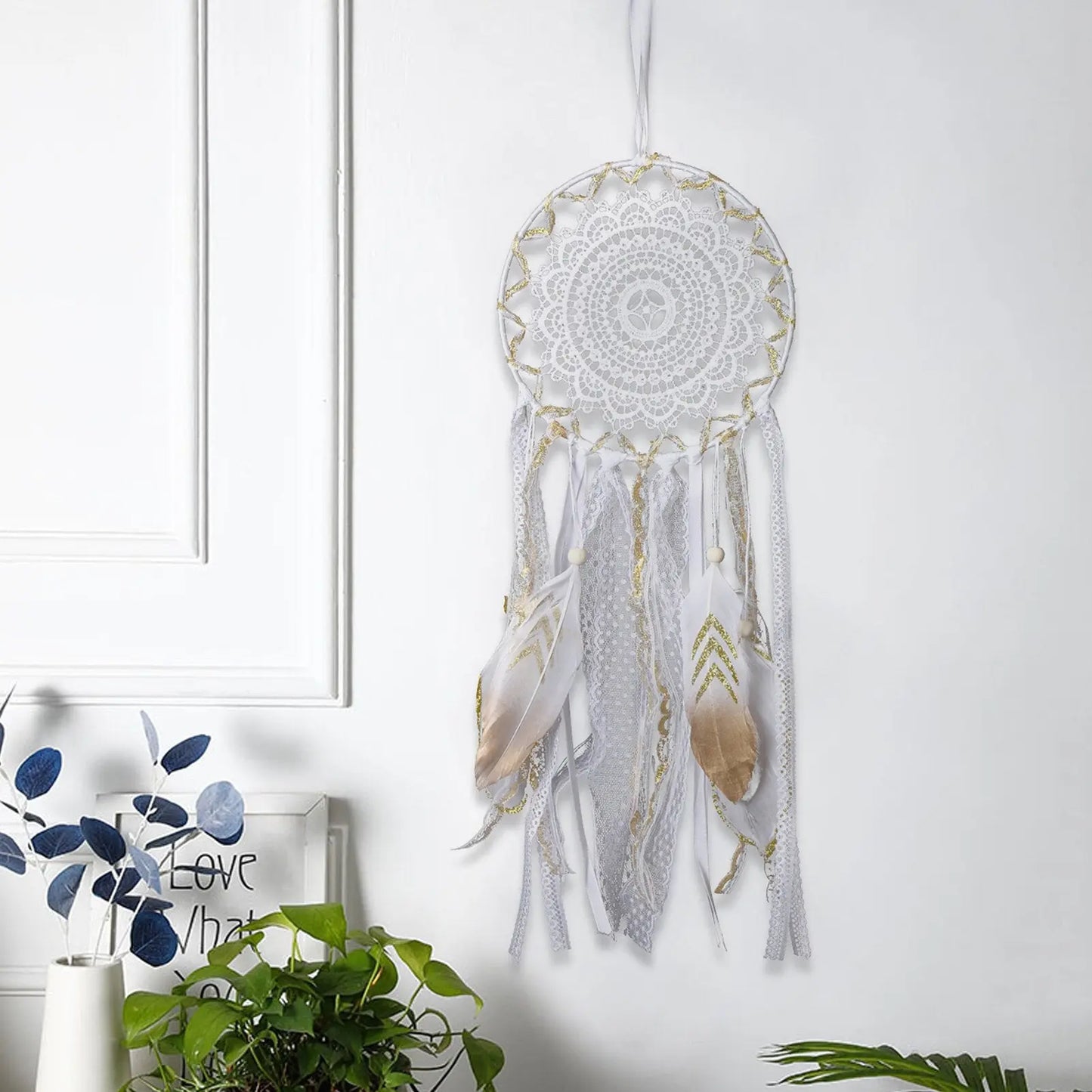 Gold dream catcher
