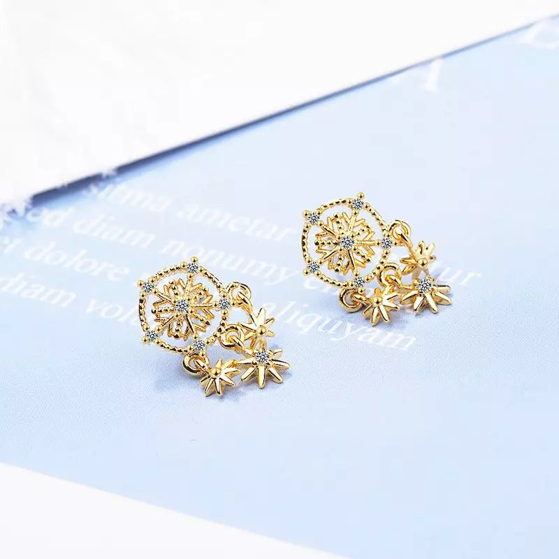 gold earrings dreamcatcher