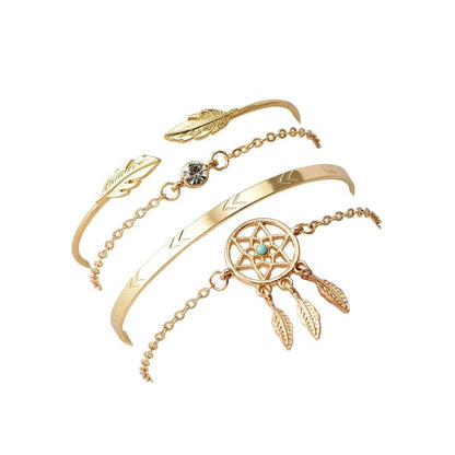 Gold plated dream catcher bracelet