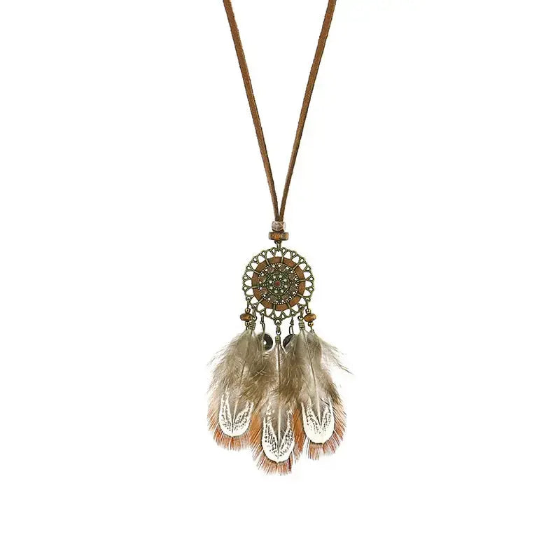 Handmade dream catcher necklace