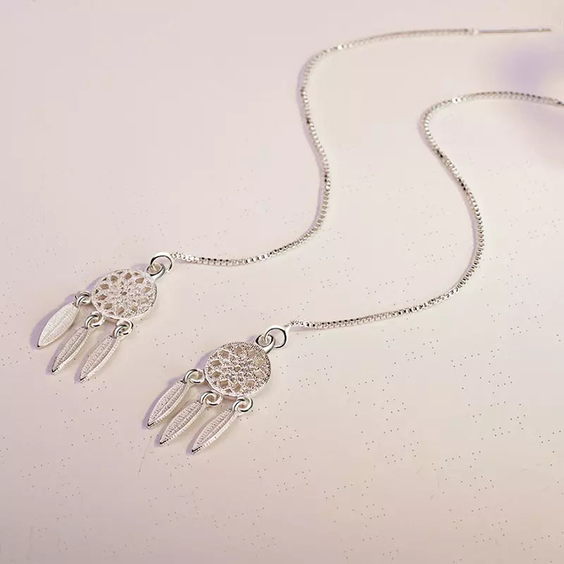 long dream catcher earrings