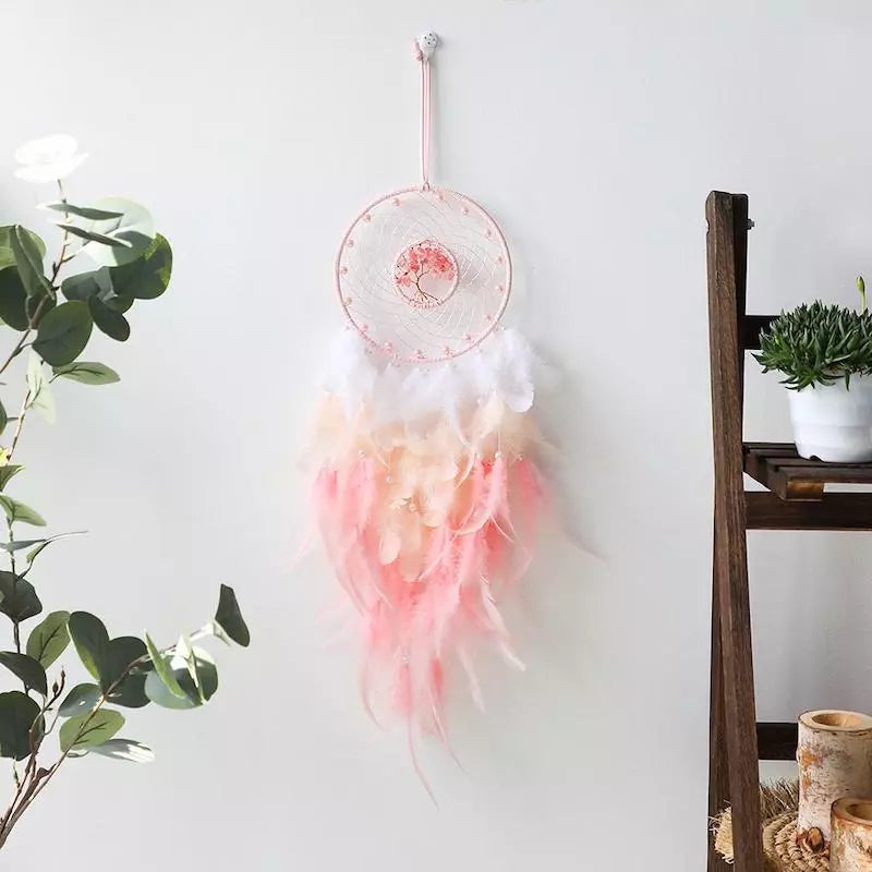 Pink white dream catcher
