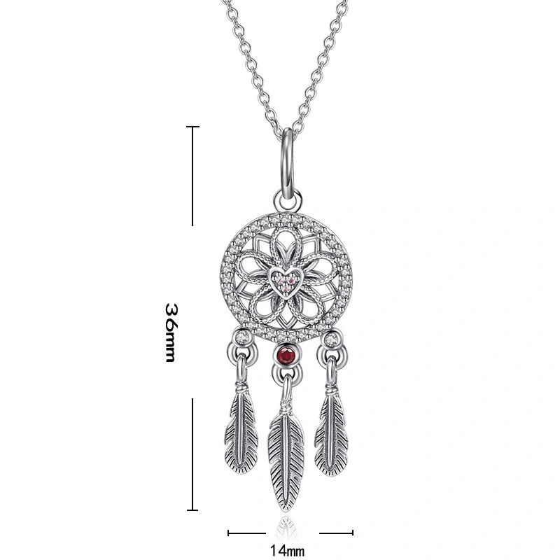 rhinestone dream catcher necklace
