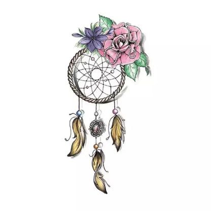 rose and dreamcatcher tattoo