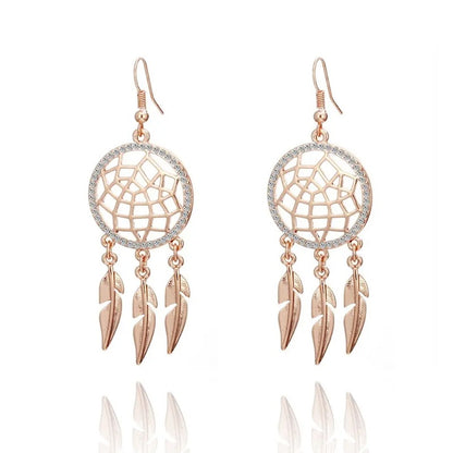 rose gold dream catcher earrings