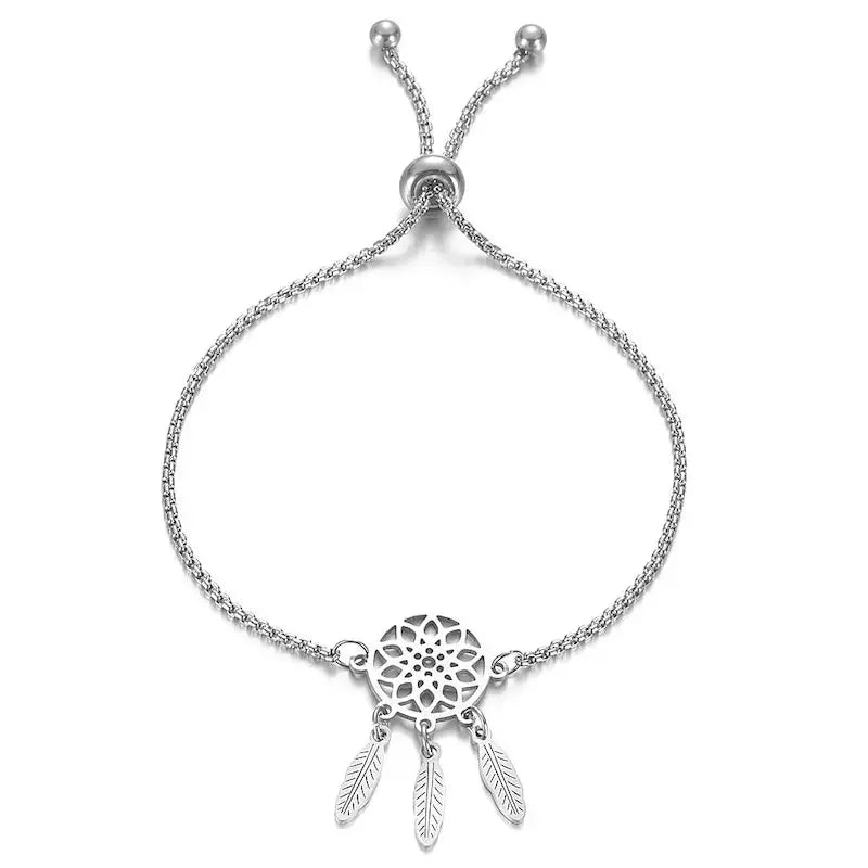 Silver dream catcher bracelet