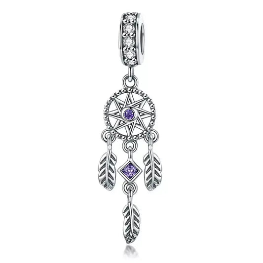 sterling silver dream catcher pendant