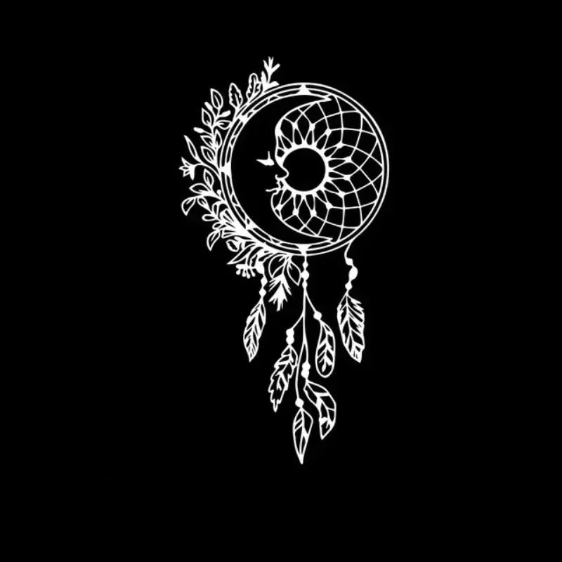 white dream catcher decal